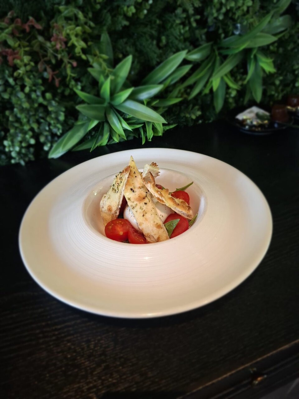 Burrata, tomates cerises